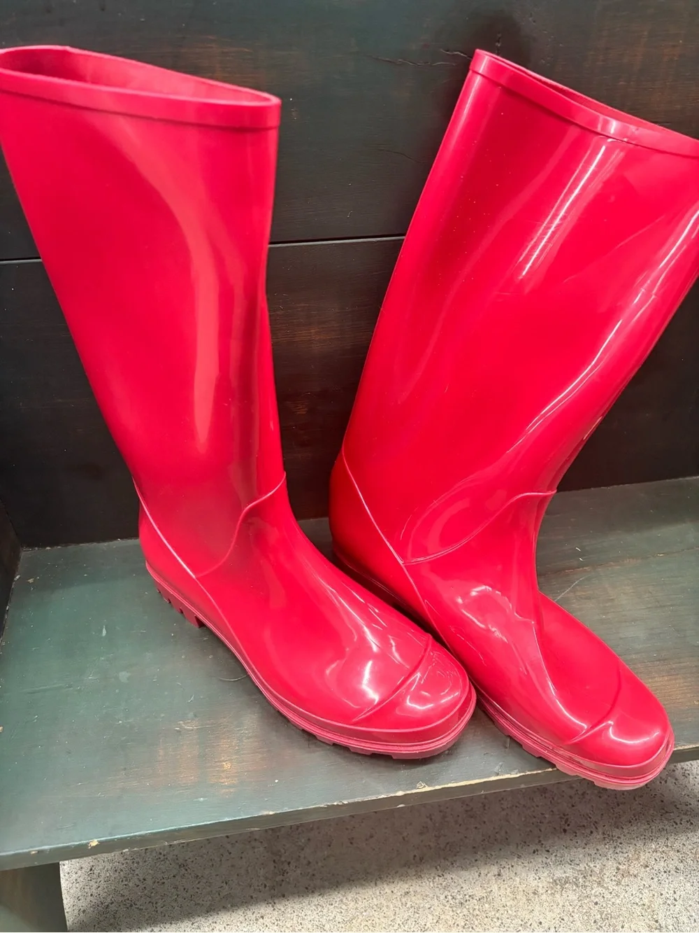 Women's Red Waterproof Rain Boots